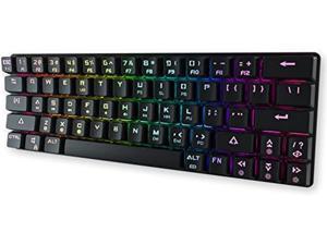 dierya dk63 60 keyboard with dedicated arrow keys wireless wired mechanical gaming computer keyboard true rgb led backlit bluetooth 51 programmable nkey rollover for windows and mac brown switch