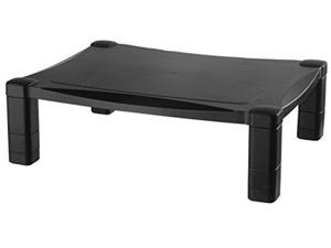 kantek single level height-adjustable monitor/laptop stand, 17-inch wide x 13-inch deep x 3 to 6.5-inch high, black (ms400)