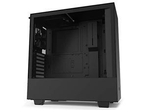 nzxt h510 - compact atx mid-tower pc gaming case - front i/o usb type-c port - tempered glass side panel - cable management system - water-cooling ready - steel construction - black