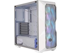 cooler master masterbox td500 mesh white argb pc case with tessellated mesh 3 x 120mm preinstalled fans crystalline glass side panel flexible air flow configurations  white