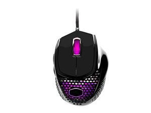 cooler master mm720 rgb-led claw grip wired gaming mouse - ultra lightweight 49g honeycomb shell, 16000 dpi optical sensor, 70 million click micro switches, smooth glide ptfe feet - glossy black