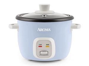 aroma housewares 4-cups (cooked) / 1qt. rice & grain cooker (arc-302ngbl), blue