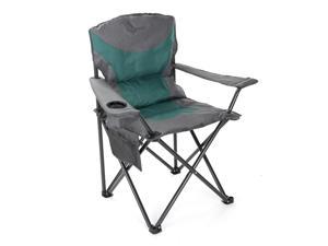 ARROWHEAD OUTDOOR Portable Folding Camping Quad Chair w/ Added Ultra-Comfortable Padding, Cup-Holder, Heavy-Duty Carrying Bag, Padded Armrests, Supports up to 330lbs, USA-Based Support, Green