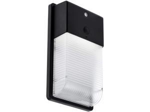 Home Zone Security LED Wall Pack Light - Outdoor Hardwired Dusk to Dawn Ultra Bright 3000K Warm LED Wall Light, Black (ES00756V)