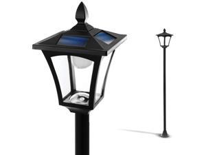 Home Zone Solar Lamp Post Light - 65" Tall Decorative Outdoor Solar Garden Lamp Post Lights (1 Set)