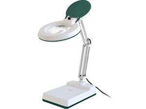 Magnifying Lamp Dimmable, 10X Magnifying Desk Lamp, 120 Pcs LED and 5 Inches Lens with Stainless Steel Arm (Green)