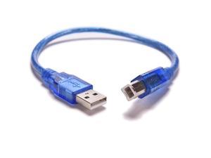 Cable USB 2,0 A macho A B de alta velocidad, Cable de transferencia de datos para impresora, color azul, 30CM, 1 unidad