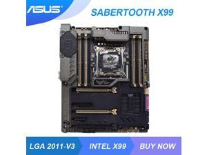 ASUS SABERTOOTH X99 LGA 2011 v3 kit x99 motherboard DDR3 64G core i7 cpus Intel X99 3×PCI-E 3.0 x16 M.2 8×SATA III USB 3.1 ATX