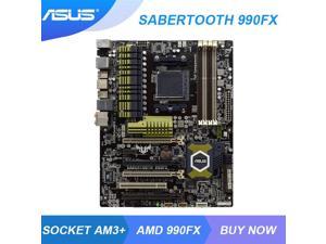 ASUS SABERTOOTH 990FX Socket AM3+ AMD 990FX Mining Motherboard DDR3 32GB FX-6100 4300 4100 Cpus 4×PCI-E X16 6×SATA3 USB 3.0 ATX