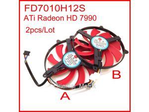 2pcs/lot NTK FD7010H12S 9cm DC BRUSHLESS FAN 12V 0.35A Graphics Card Cooling Fan ATi Radeon HD 7990 (3 Fan Model)