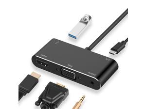 5 In 1 TypeC Thunderbolt 3 To HDMIcompatible VGA USB 30 C Aux Adapter for MacBook Samsung S20 Dex Surface Xiaomi 10 TV PS5