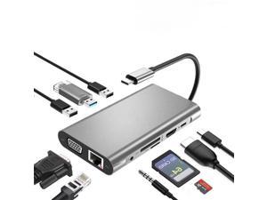 USB Type C Hub Adapter To USB 30 HDMI VGA Gigabit RJ45 Ethernet Port USB C Docking Station for Laptop MacBook Samsung Dex Mode