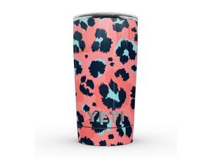 Leopard Coral and Teal V23 // Skin Decal Wrap Cover for Yeti Tumbler, Rambler, Colster Cups + Coolers - Colster