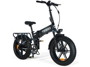 Fat Tires Electric Bike for Adults 750W, TESGO HUM-Pro 20" x 4.0 Folding Mountain Snow Ebike Bicycle 32MPH, 48V 14.5AH Battery, Shimano 8-Speed, Full Suspension, Hydraulic Brakes E-Bike for Men/Women