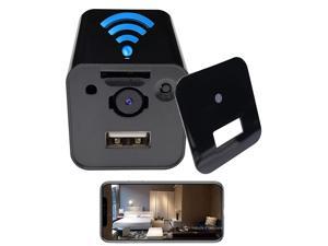 Fenordi brand wireless IP camera, charger camera, camera with charging function, hidden camera, small camera, WIFI spy camera, small home camera, APP: Tuya Smart. black