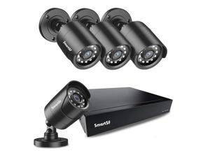 Home Security Cameras System Wired, (4) HD 2.0MP Surveillance Bullet Cameras with 4CH CCTV DVR Video Recorder, IP66 Weatherproof for Indoor Outdoor use, Motion Detection, E-Mail Alert, Remote Access