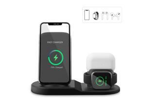 ChaoriMall 3 in 1 wireless charger Cargador inalámbrico 15W compatible with iPhone 131211 ProMaxXsXXr8 AirPods 12Pro iWatch 7654321 Samsung Galaxy S20S10NoteLG