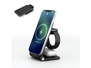 ChaoriMall Wireless Charger Foldable 3 in 1 Cargador inalámbrico Inductive Charging Stand 15W10W75W5W for iPhone 13 12 11 Pro Max XS X XR 8 Plus AirPods Pro2 iWatch 7654321 Samsung