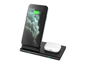 ChaoriMall Dual Wireless Charger 2 in 1 Wireless Charging Station for Samsung Galaxy S21S20S10S10eS9S8Note 20Galaxy WatchBudsGear 3 iPhone 13121111 Pro MaxXSXRX8PAirpods Pro2