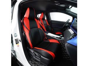Autos Car Leather Seat Covers Fit for Toyota CHR 2017-2021 Auto Full Set Seat Cushion Protector 4pcs Saddle Cover,4pcs Back Cover,5pcs Headrest Cover(Red)
