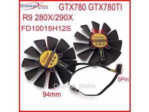 2pcs/lot 12V 0.55A 94mm VGA Fan 28*28*28*28mm 5Pin For ASUS GTX780 GTX780TI R9 280X 290X Graphics Card Cooling Fan