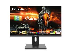 FYHXELE 27inch 2K 165Hz Curved Pink Monitor 1800R VA Screen 1ms