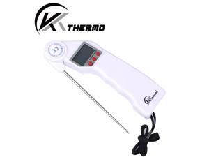 KT THERMO Instant Read Digital Thermometer, Super Fast Meat Thermometer with Digital LCD, Long Folding Probe for Cooking, BBQ, Grill Steak, Chicken, Candy, Bread, Cake, Pie, Cookie, Milk and Tea