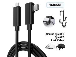 USB C Oculus Link Cable,Compatible for Oculus Quest 2, L shape 90° Angle design,5Gbps High Speed Data Transfer & Fast Charging Cable for Oculus VR Headset and Gaming PC,16FT/5M Black