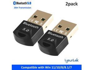 2Pack Bluetooth Adapter for PC Windows 11/10/8.1/8/7 ,USB Bluetooth 5.0 Dongle for Bluetooth Headset Speakers,Keyboard Mouse,Bluetooth Dongle Receiver/Transmitter for game