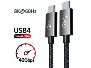 USB4 Video Cable 8K@60Hz,Dual 4K Video output,PD 100W,20V/5A Fast Charge cable,40Gpbs Data Transfer,Compatible Thunderbolt 4/3,USB C Cable with E-mark,Support Macbook,Laptop,Monitor,eGPU,3.3ft