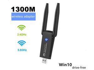 USB WiFi Adapter 1300Mbps, USB 3.0 Wireless Network WiFi Dongle for Desktop Laptop PC Mac,Dual Band 2.4G/5G 802.11ac,Support Windows 10/8/8.1/7/Vista/XP, Mac OS