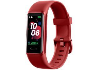 YAMAY Fitness Tracker 2021 Version, Watches for Women Men with Customized Watch Face Touch Screen Alexa Built-in, Blood Oxygen & Heart Rate Monitor Sleep Tracker IP68 Swimming Waterproof Red