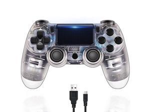 PS4 Wireless Controller with Dual VibrationSpeakerGyroAudio Jack Remote Console Gamepad for PS4SlimPro Playstation 4 Transparent White