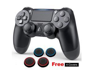 PS4 Wireless Console Bluetooth PS4 Controller Handle Joystick with Vibration Turbo/Built-in Speaker/USB Cable/Mini LED (Black)