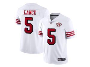 NFL 2021-2022 Season (75th Anniversary) San Francisco 49ers Lance Jersey No. 5 Top White Red