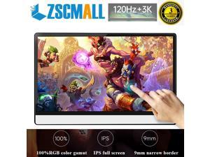 ZSCMALLS 3K Touchscreen Portable Monitor Resolution 133 Inch Lightweight Dual USB C Computer Display with Mini HDMI TypeC Builtin Speaker for Laptop PC Phone PS4 Xbox Mac Smart Cover Included