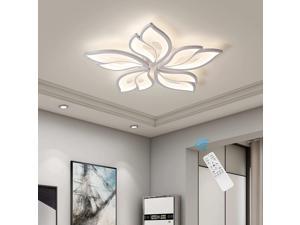 Modern Ceiling Light,23.6” Dimmable LED Chandelier Flush Mount Ceiling Lights,Remote Control Acrylic Leaf Ceiling Lamp Fixture for Living Room Dining Room Bedroom 60W