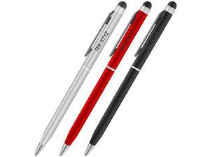Pro Stylus Pen For Galaxy Nexus With Ink, High Accuracy, Extra Sensitive, Compact Form For Touch Screens [3 Pack-Black-Red-Silver]