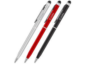 Pro Stylus Pen For Galaxy Nexus Sprint With Ink, High Accuracy, Extra Sensitive, Compact Form For Touch Screens [3 Pack-Black-Red-Silver]