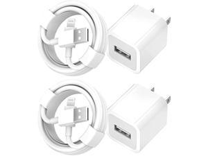 iPhone Charger POWERADD Lightning Cable 2 Pack 6.6ft Fast Charging Cube iPhone Wall Charger Dual Port Plug Adapter Data Sync Transfer Cord Compatible with iPhone SE 11 11 Pro XS XR X 8 7 6 iPad