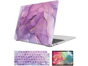 Key Cover LCD Screen 3 in 1 Rubberized PURPLE Case for Macbook White 13" 
