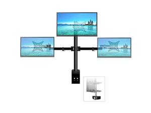 Adjustable Computer Monitor Mount Stand, 3/Three Monitor Arm Desk Mount Fits For 13 To 27 Inches Screen With C Clamp, Grommet Base