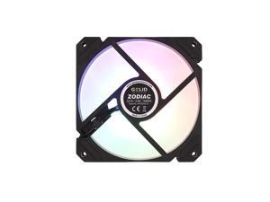 Gelid Solutions Zodiac 120mm Dual Ring ARGB Fan (Pack of 1), 12 ARGB LED, Addressable RGB Controls, Noiseless Motor, Airflow Optimized, Daisy-Chain Compatible, FN-ZODIAC-01- Black