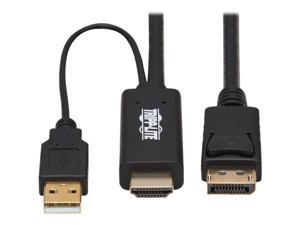 Tripp Lite P567-01M HDMI to DisplayPort 1.2 Active Adapter Cable, Black, 1 m (3.3 ft.)