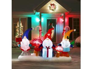 Nifti Nest 7 Ft Long x 4 Ft Tall Christmas Gnome Christmas Inflatable Decorations with LED Lights Xmas Gnomes Holiday Blow Up Outdoor Yard Decor