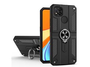 For Xiaomi Redmi 9C Carbon Fiber Pattern PC + TPU Protective Case with Ring Holder