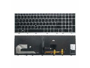 New US Black Backlit English Laptop Keyboard Replacement for HP EliteBook 850 G6 Light Backlight