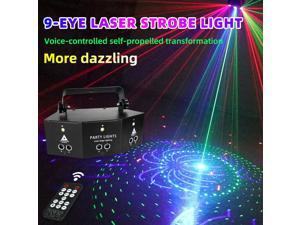 Remote 9-EYE RGB DMX  Projector  LED Lights Strobe DJ Party Show Stage Light
