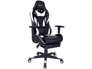 Gaming Chair Racing Style High-Back PU Leather Office Chair Computer Desk Chair Executive Ergonomic Style Swivel Chair Black White