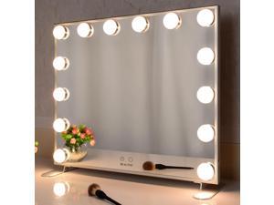 BEAUTME Hollywood Makeup Mirror with Light, 14bulbs dimmable Tabletop or Wall Mounted Vanity Mirror 23.62"x 19.69"